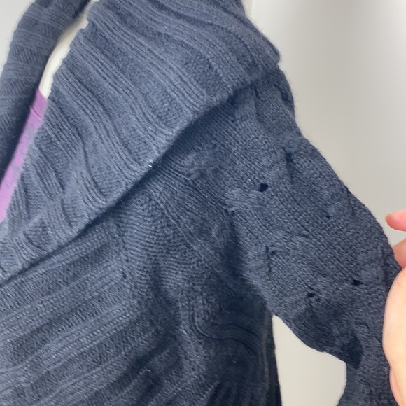 Vince Black Wool/Cashmere/Alpaca Shawl Collar Textured Cardigan Size XS - Picture 5 of 10